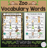Zoo Vocabulary Words