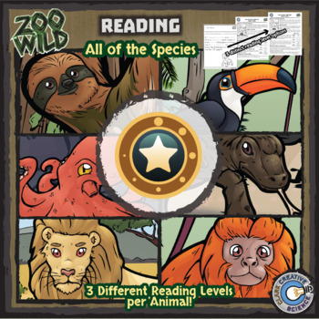 Preview of Level Up Reading - Zoo Wild - ALL OF THEM - 150+ Animals + Free Downloads