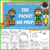 Zoo Worksheets Packets Zoo Coloring Writing PreK Kindergar