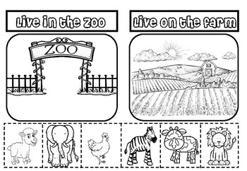 Preview of Zoo and Farm Animal Sort
