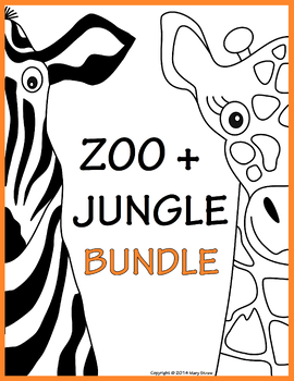 Preview of Zoo and Jungle BUNDLE Symmetry Activity Coloring Pages