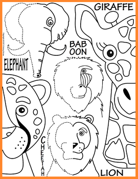 Download Zoo and Jungle BUNDLE Symmetry Activity Coloring Pages by Mary Straw