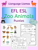 Zoo animals puzzles pack for a zoo topic or EFL ESL EAL