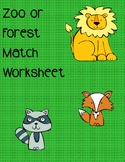 Zoo or Forest Animal Match