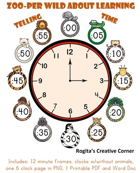 Preview of Zoo Theme Clock - Telling Time