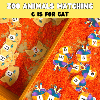 Preview of Alphabet Flash Cards | Letter Matching Uppercase And Lowercase | C Is For Cat