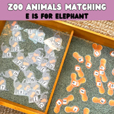 Alphabet flash cards matching game for sensory bin - Elephant
