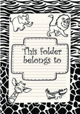 Zoo theme folder cover black and white