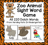 Zoo Animals Sight Word Game
