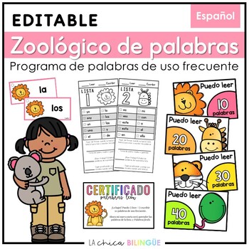 Preview of Zoológico de Palabras de Uso Frecuente