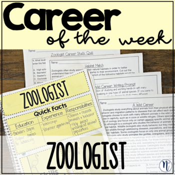 Preview of Zoologist Career Study - Career of the Week