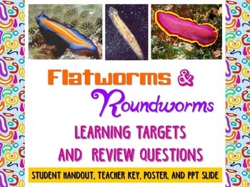 Preview of Zoology: Flatworms and  Roundworms Learning Targets and Review Questions