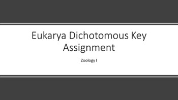Preview of Zoology I (Invertebrates) Eukarya Dichotomous Key Assignment