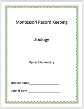 Preview of Zoology - Montessori Record Keeping