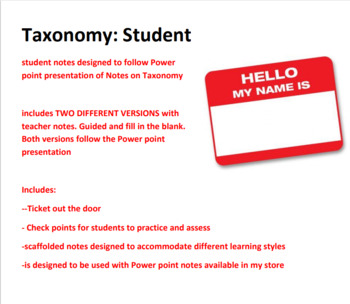 Preview of Notes: Taxonomy, Cladodrams and Dicot Keys