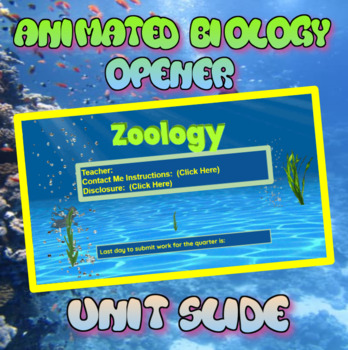 Preview of Zoology Unit Animated Opening Page to Stimulate Interest