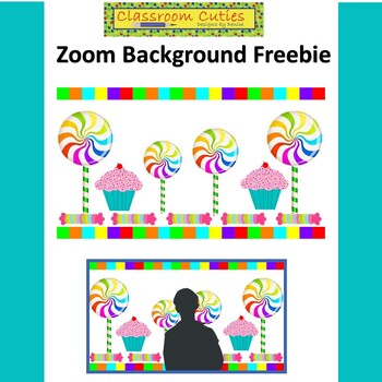 Zoom Background Freebie Candy Theme by Designz by Denise | TPT