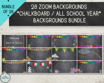 Preview of Zoom Backgrounds- *28 images* of monthly themes/chalkboard background