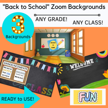 Preview of Zoom Backgrounds Back-to-School