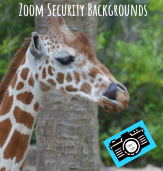 Preview of Zoom Backgrounds - Editable - Giraffe - Digital Security - Student Rewards