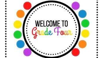 Zoom & Desktop Background: Welcome to Grade Four/Fourth Grade (Rainbow