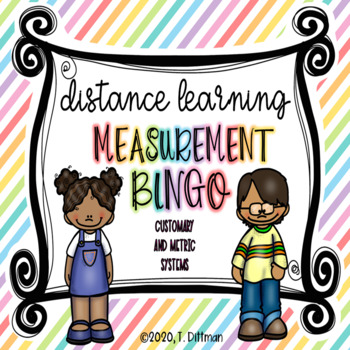 Preview of Zoom Distance Learning Measurement Bingo Customary and Metric Grade 4-5