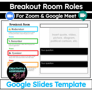 Preview of Zoom/Meet Breakout Room Accountability | Roles & Questions for Google Slides™
