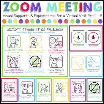 Preview of Zoom Meeting Rules (PreK - 5 Expectations for Virtual Visits) Distance Learning