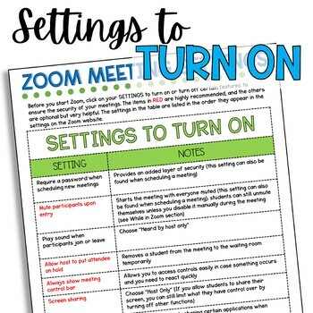 test zoom meeting settings