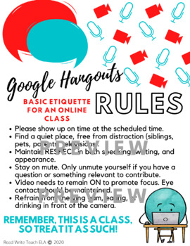 Zoom Google Hangouts Online Class Rules And Etiquette For Distance Learning