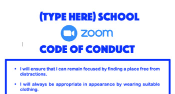 Preview of Zoom - Online Remote Learning Code of Conduct