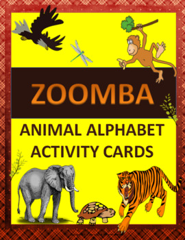 Preview of Zoomba Animal Alphabet Activity Cards Distance Learning