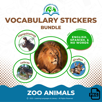 Preview of Zooquarium Vocabulary Stickers Bundle