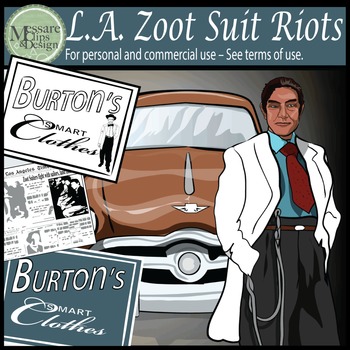 Preview of Zoot Suit Riot Clip Art - Los Angeles 1943 {Messare Clips and Design}