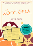 Zootopia (2016) Movie Guide Packet + Activities + Sub Plan