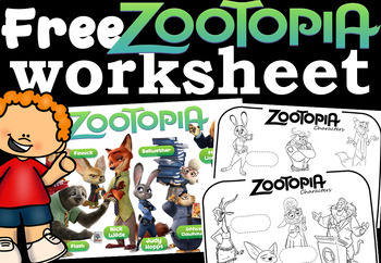 Preview of Zootopia Characters and Coloring Pictures