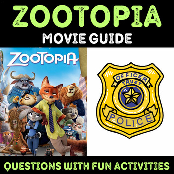Preview of Zootopia Movie Guide - Zootopia Movie Activities - Answers