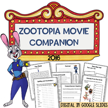 Preview of Zootopia Movie Companion | Fun and Interactive Activities, End of Year Activity