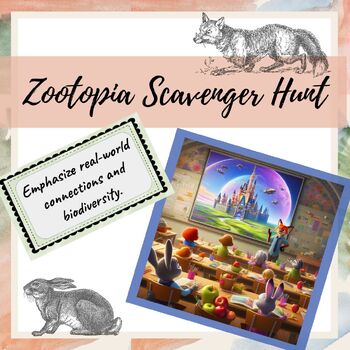 Preview of Zootopia Scavenger Hunt Worksheet, Biome and Ecology Activity and Lesson