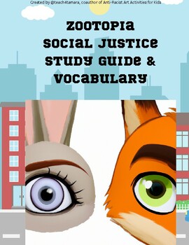 Preview of Zootopia Social Justice Study Guide and Vocabulary