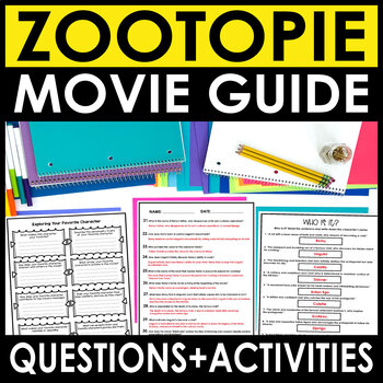 Preview of Zootopie 2016 Movie Guide + Answers Included - Sub Plans - End of Year Activity