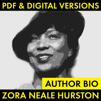 Zora Neale Hurston Author Study Worksheet, Hurston Biography, PDF & Google  Drive
