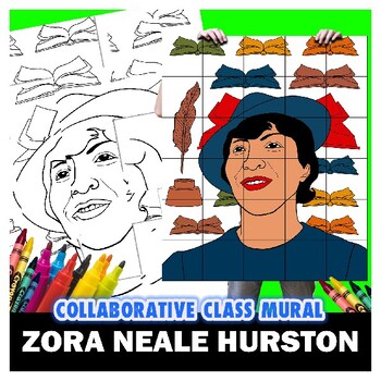 Preview of Zora Neale Hurston Women's History Month Collaborative Mural Project Lesson