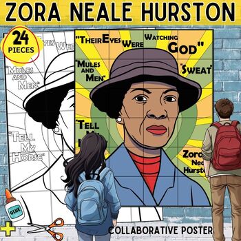 Preview of Zora Neale Hurston Collaboration Poster Black History Month & Women's History