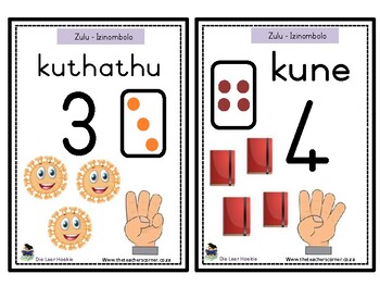 zulu flash cards 1 10 by die leer hoekie teachers pay teachers