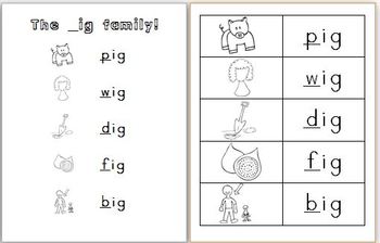 _ig Word Family pack by TpT Store XXI | Teachers Pay Teachers