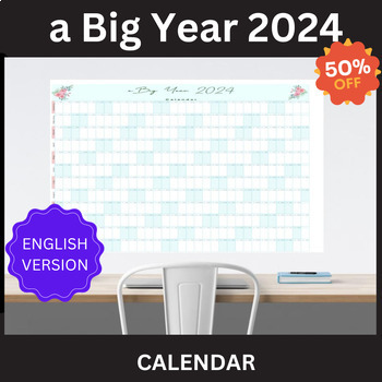 Preview of a Big 2024 Wall Calendar Giant |2024 Wall Calendar | 2024 Wall Planner |