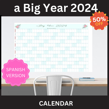 Preview of a Big 2024 Wall Calendar Giant |2024 Wall Calendar | 2024 Wall Planner |Spanish