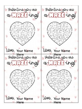 Preview of a-MAZE-ing Valentine's Day Tags