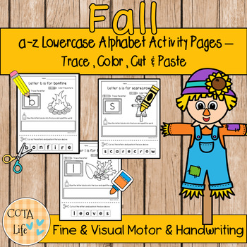 Preview of a-z Fall Lowercase Alphabet Activity Pages